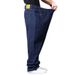 Large Size Jeans Men's Fattened Plus Size Fat Loose Straight Jeans Men's Elastic Cross-border Jeans_viptrois.com