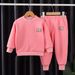 Kids' Trendy Two-Piece Sweatsuit - Korean-Style Western Outfit For Boys & Girls, Fashionable Spring/Fall Matching Set_viptrois.com