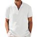 New Retro Loose Texture Woven Polo Shirt Men 2025 Summer Retro Lapel T Shirt Breathable Short Sleeve_viptrois.com