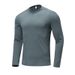 Men's Long Sleeve Workout T-Shirt – Breathable & Soft Polyester Training Top For Gym, Running & Basketball (Black, Gray, Navy, Cream)_viptrois.com