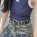 Double breasted hollowed out star decoration belt, millennium Y2K punk style spicy girl personality rivet porous belt_viptrois.com