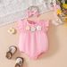 "Baby Girl Floral Ruffle Sleeveless Romper & Shorts Set – Soft Cotton Blend, Breathable Summer Outfit For Toddlers (1-3 Years, 80-100cm)"_viptrois.com