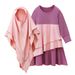 Mother & Kids Girls Spring and Autumn Long Sleeve Colorblocked Ruffled Dress + Headscarf Two piece Children's Clothing_viptrois.com
