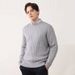 Men's Embroidered Pony Pullover Sweater – Soft Wool-Blend, Round Neck, Long Sleeve (S-XXXL, Off-White/Black/Dark Blue/Greyish/Orange)_viptrois.com