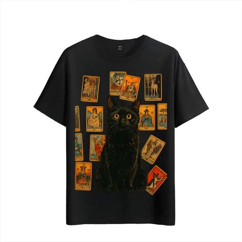 Tshirt Muscle Freaks Black Cat 2026 Tarot Vintage Style Magical_viptrois.com