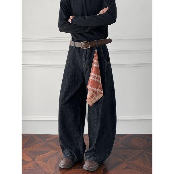 Men's Baggy Jeans With A Vintage American Style, High-end Feel, Loose Casual Silhouette, Vatile Washed Wide-leg_viptrois.com