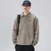Nordmann Shanggu Clothing Men's Turn-Down Collar Polo Shirt Sweatshirt Korean Style Loose Fit Versatile Design Long Sleeve Top_viptrois.com