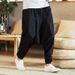 New Harem Men Solid Loose Casual Korean Style Cotton Plus Size Sweatpants Hot Sale Male Trousers Mens Pants_viptrois.com