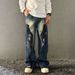 Neo-Parisian Splatter Jeans – Premium Relaxed Straight-Leg Denim With Artistic Ink Wash (M-3XL, Non-Stretch Cotton)_viptrois.com