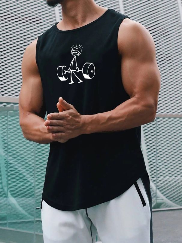 Canotta Uomo Girocollo 100% Cotone Traspirante Assorbisudore Asciugatura Rapida Senza Maniche Basket Fitness Casual Multicolore_viptrois.com