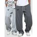 Men's Clothing Trousers Loose Straight Leg Versatile Sweatpants Streetwear Casual Pants Loose Fit Straight Leg Joggers With Print For Spring & Fall_viptrois.com