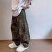 Men's American Streetwear Jeans - Loose Fit Straight-Leg Cotton Pants With Leopard Print For Urban Fashion_viptrois.com