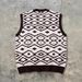 Unisex Striped Knit Vest - Oversized V-Neck Sleeveless Sweater (S-Xl, Coffee Brown) Fashion Trends Versatile Layering_viptrois.com