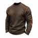 Cross-Border Foreign Trade New Hot Selling Long Sleeve Waffle Round Neck Top Sports Casual Men's T-Shirt_viptrois.com