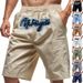 Hip Hop Summer Men's Embroidered Thin Linen Breathable Beach Sports Casual Loose Shorts_viptrois.com