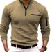 Pulse Foreign Trade Cross-Border European And American Autumn Polo Shirt With Arm Zipper Men's Striped Long_viptrois.com
