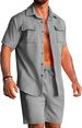 2025 Summer Men's Avant-Garde Fashion Casual Loose Sports Two-Piece Set For Men_viptrois.com