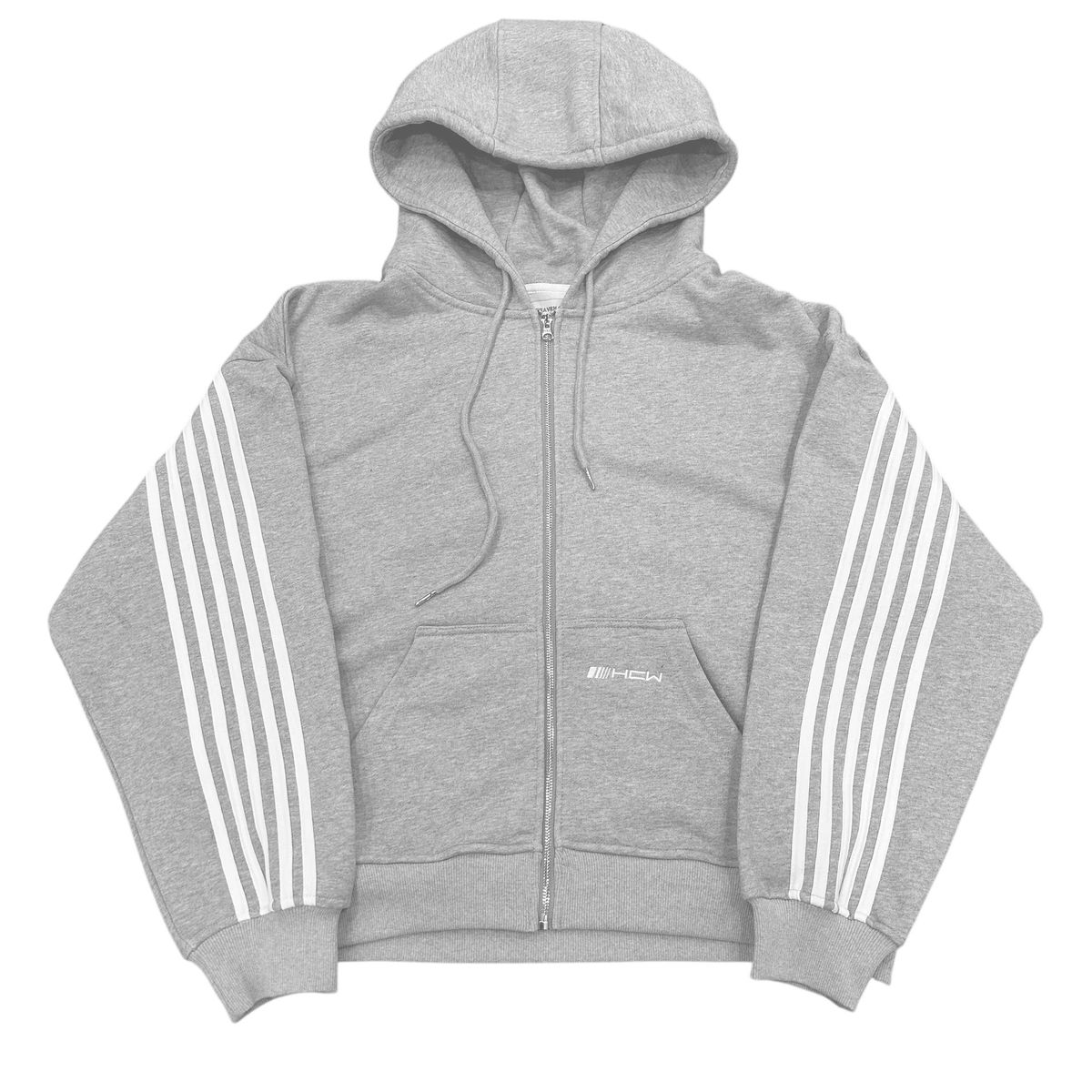 Men's Clothing Trendy Striped Embroidery Zipper Hooded Sweatshirt Sweatpants Two Piece Hip Hop Casual Suit_viptrois.com