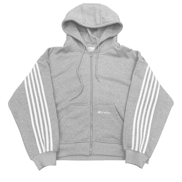 Men's Clothing Trendy Striped Embroidery Zipper Hooded Sweatshirt Sweatpants Two Piece Hip Hop Casual Suit_viptrois.com
