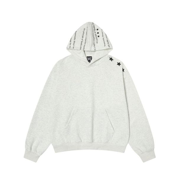High Street Star English Print Hooded Men's Autumn And Winter Loose Pullover Personalized Design Sweatshirt_viptrois.com