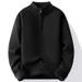Men's Fleece-Lined Half-Zip Sweater – Winter Thermal Pullover With Stand Collar (M-4XL, Navy/Beige/Gray/Black) | 70% Wool Blend For Extreme Warmth_viptrois.com
