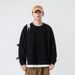 Pure Pure Autumn Kun Hai Peng Yun Men's New Heavy Loose Long Sleeve Fleece Two-Piece Crew Neck Sweatshirt For Men_viptrois.com