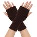 Unisex Wool straight mittens knitted acrylic bare finger sleeves false sleeves short couple half finger_viptrois.com