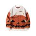 Halloween Pumpkin Sweater – Playful Jack-O'-Lantern Jacquard Pullover For Teens & Young Adults (S-XL, Cream)"_viptrois.com