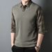 Nordmann Middle-aged Dad Long Sleeve T-shirt Polo Spring And Autumn New Men's Two-piece Striped Top Base Shirt_viptrois.com