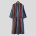 Men's Clothing spring and summer new Middle Eastern clothing long sleeved one piece Arabic menswear striped print Muslim men's robe_viptrois.com