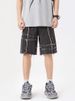 Men's Clothing American High Street Pants Trendy Brand Cool Street Men American Retro Workwear Jeans Raw Edge Stitching Straight Shorts_viptrois.com
