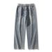 "Unisex Straight-Leg Jeans - Classic Hong Kong Style Denim Pants For Men & Women | Timeless Vintage Wash Options"_viptrois.com