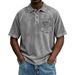 Men's Clothing Button Down Collar Casual Corduroy Men's Corduroy Short Sleeve Button-Up Shirt - Relaxed Fit, Breathable Polyester, 10 Colors (S-4XL)_viptrois.com