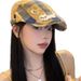 Y2K Subculture Sweet Cool Plaid Beret Art Student Cute Painter Hat Duckbill Forward Cap_viptrois.com