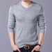 Men's Slim Fit V-Neck Knit Sweater, Lightweight Pullover, Soft & Breathable, Stretchable, Machine Washable, Casual Wear For Winter (Black, Navy, )_viptrois.com