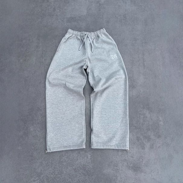 Men's Clothing Loose Embroidered Gray Sweatpants Men's Casual Retro Fashion Versatile Sports Pants_viptrois.com