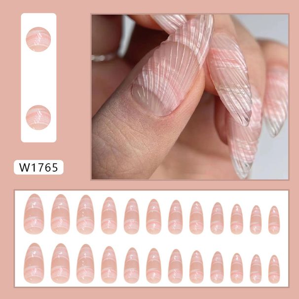 Nail Three-dimensional Simple Wearing Nail Piece Nail Shell Pattern Patch Detachable Nail Piece 24 Pieces_viptrois.com