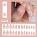 Nail Three-dimensional Simple Wearing Nail Piece Nail Shell Pattern Patch Detachable Nail Piece 24 Pieces_viptrois.com