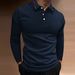 Men's Slim-Fit Performance Polo Shirt Moisture-Wicking Polyester, Wrinkle-Resistant, Long Sleeve For Gym & Casual Wear_viptrois.com