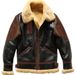 Suitable For All Seasons Winter 2025 Leather Men's Jacket Color-Block Sheepskin Thickened Coat_viptrois.com