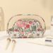Semicircular PVC Two Piece Transparent Cosmetic Bag Large Capacity Travel Portable Wash Bag Girls Cosmetic Storage Bag_viptrois.com