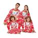 Christmas family home wear deer print round neck long sleeve pajamas set_viptrois.com
