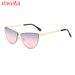 New Metal Frame Cat Eye Sunglasses Hollow Temples Riding Fashion All Match_viptrois.com
