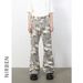 Men's Camo Flare Jeans Loose Fit Casual Streetwear Pants Retro Cotton Denim Trousers for Daily Wear_viptrois.com