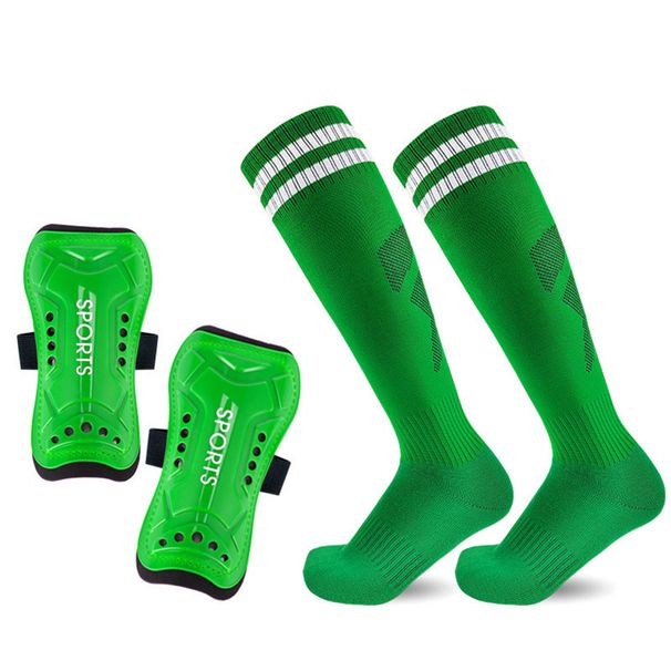 Youth Football Shin Guards & Socks Combo Set - Adjustable Straps, Knee-High Socks For Soccer, Basketball, Volleyball - Lightweight & Breathable_viptrois.com