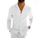 Men's Button-Up Shirt Jacket – Wrinkle-Resistant 100% Cotton (S-XXXL) | Slim-Fit Lapel Casual Blouse In 6 Colors (Sky Blue/Stone Grey)_viptrois.com