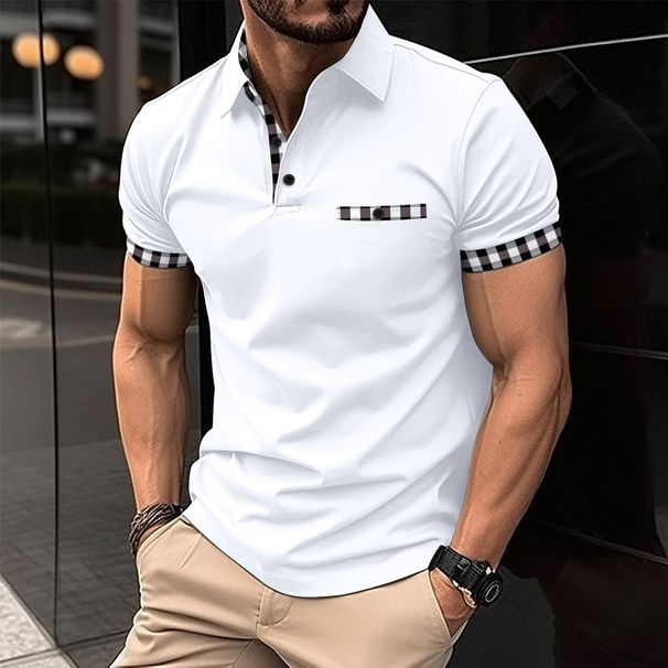 Men's Polo Shirt Golf Shirt Casual Sports Lapel Short Sleeve Fashion Basic Color Block Patchwork Summer Regular Fit Polo Shirt_viptrois.com