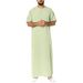 Men's Clothing Muslim Short Sleeved Long Shirt Robe_viptrois.com