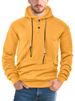 Men's Casual Pullover Hoodie - Oversized Streetwear Sweatshirt With Side Pockets (Black/Grey/Yellow/White/Navy/Coffee, S-XXXL)_viptrois.com