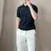 Cross-border Light Ripe Wind Pit Strip Knitted Polo Shirt Men's Thin Breathable Slim-fitting Short-sleeved American Muscle Men's Ice-cold Silk_viptrois.com